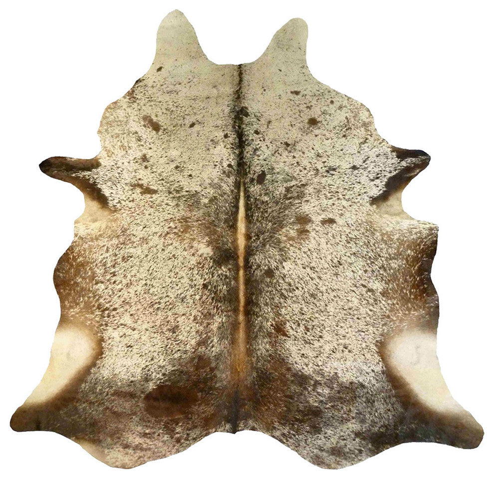 Brown and White Salt and Pepper Exotic Extra Large Brazilian Cowhide
