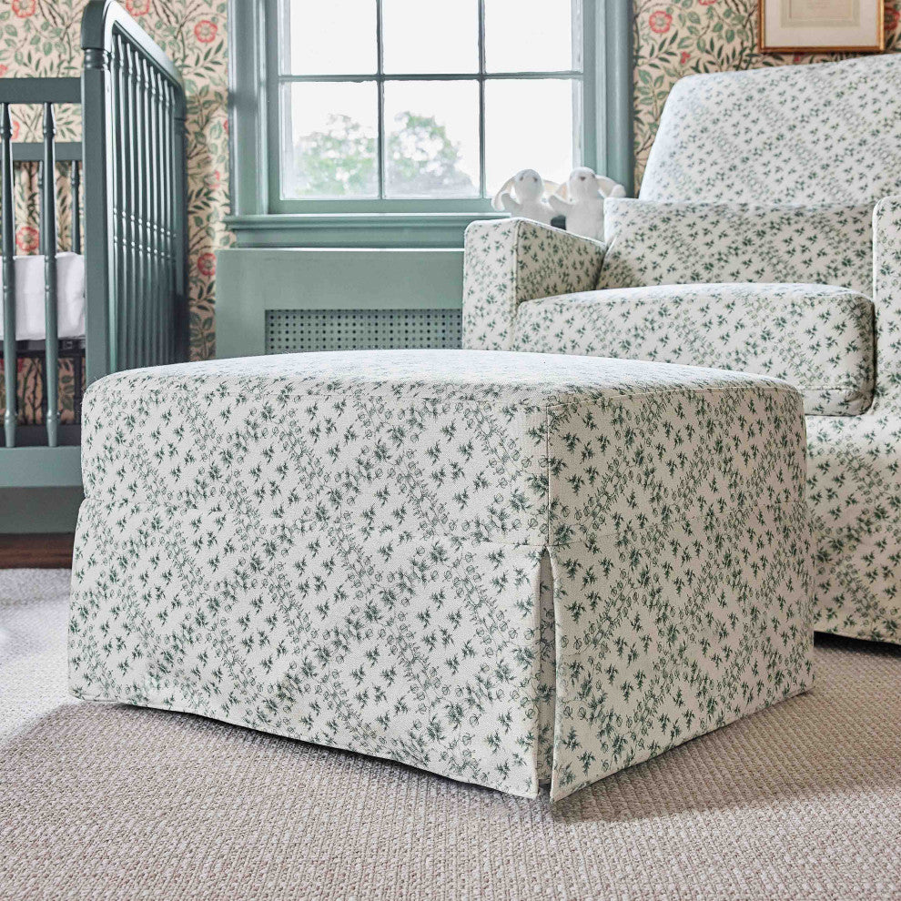 Sarah Flint x Namesake Crawford Gliding Ottoman in Eco-Performance Fabric, Green