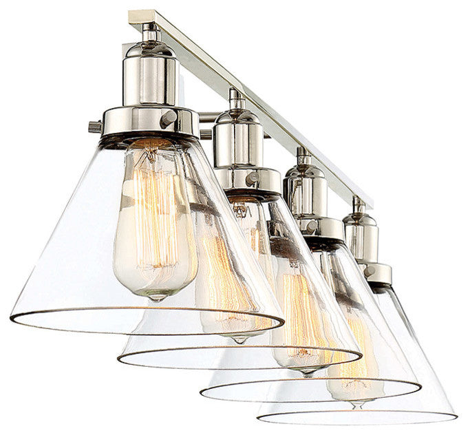 Drake 4 Light Bath Bar, Polished Nickel