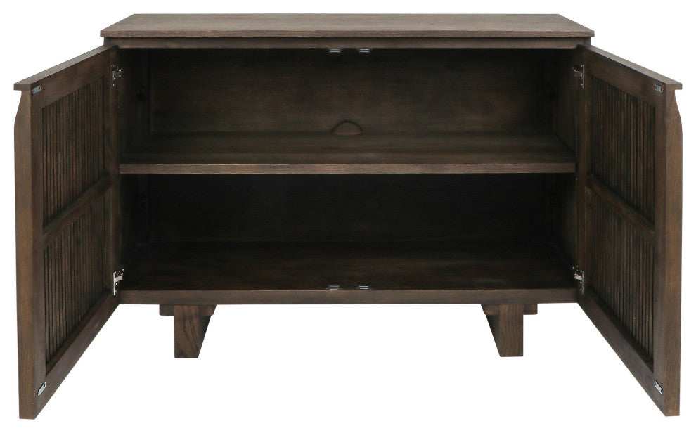 Roya 82" Oak Wood 3-Door Sideboard Buffet, Toasted Brown, 2-Door