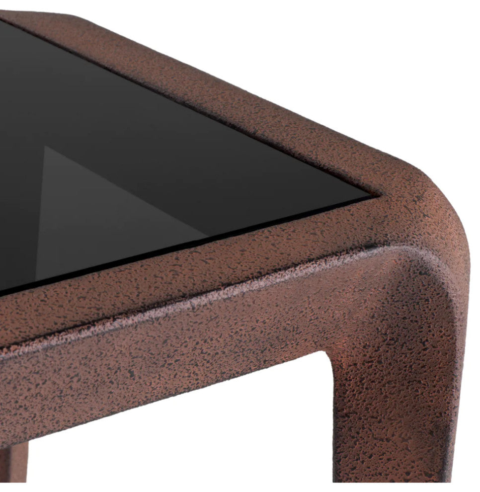 Oxidized Aluminum Side Table, Eichholtz Quentin