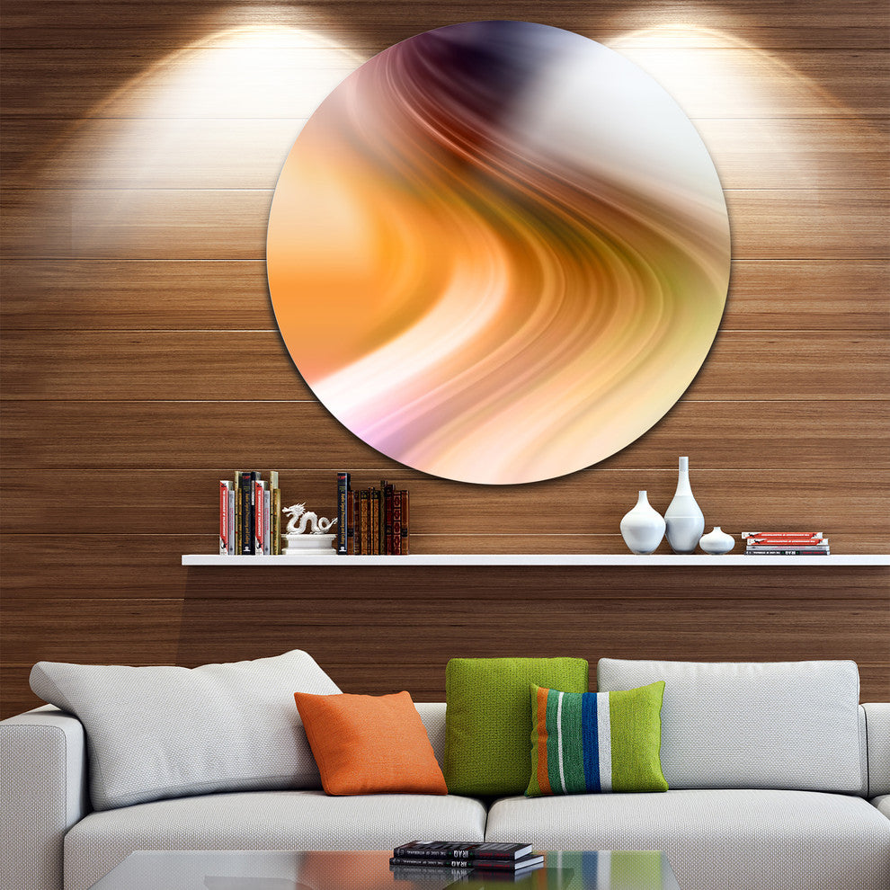 Rays Of Speed Green Orange, Abstract Digital Round Wall Art, 11"