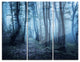 "Spring Foggy Forest Trees" Photo Metal Wall Art, 3 Panels, 36"x28"