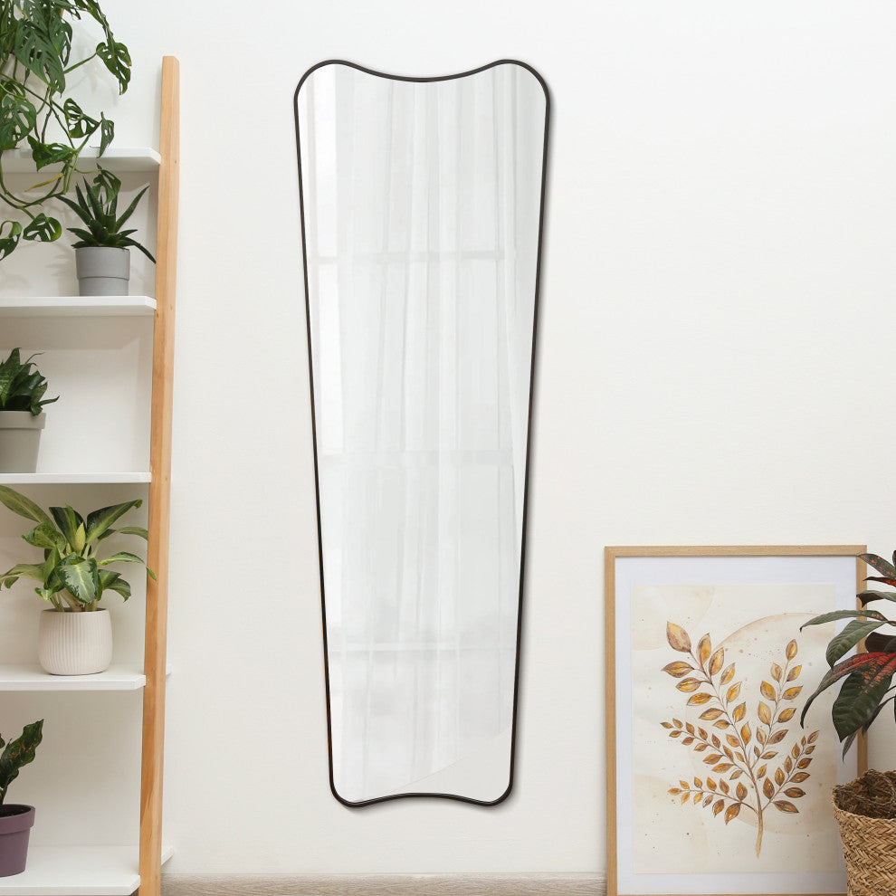 Alfie Rectangular Metal Framed Wall Mounted Full-Length Mirror