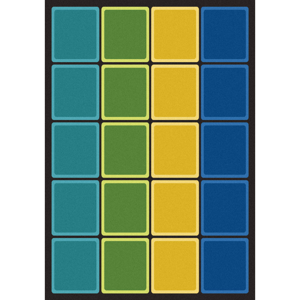 Blocks Abound 5'4" X 7'8" Area Rug, Color Earthtone