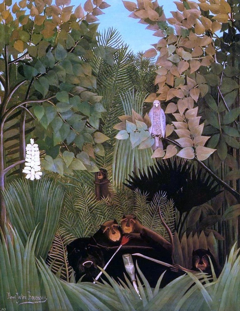 Henri Rousseau The Merry Jesters - 21" x 28" Premium Canvas Print