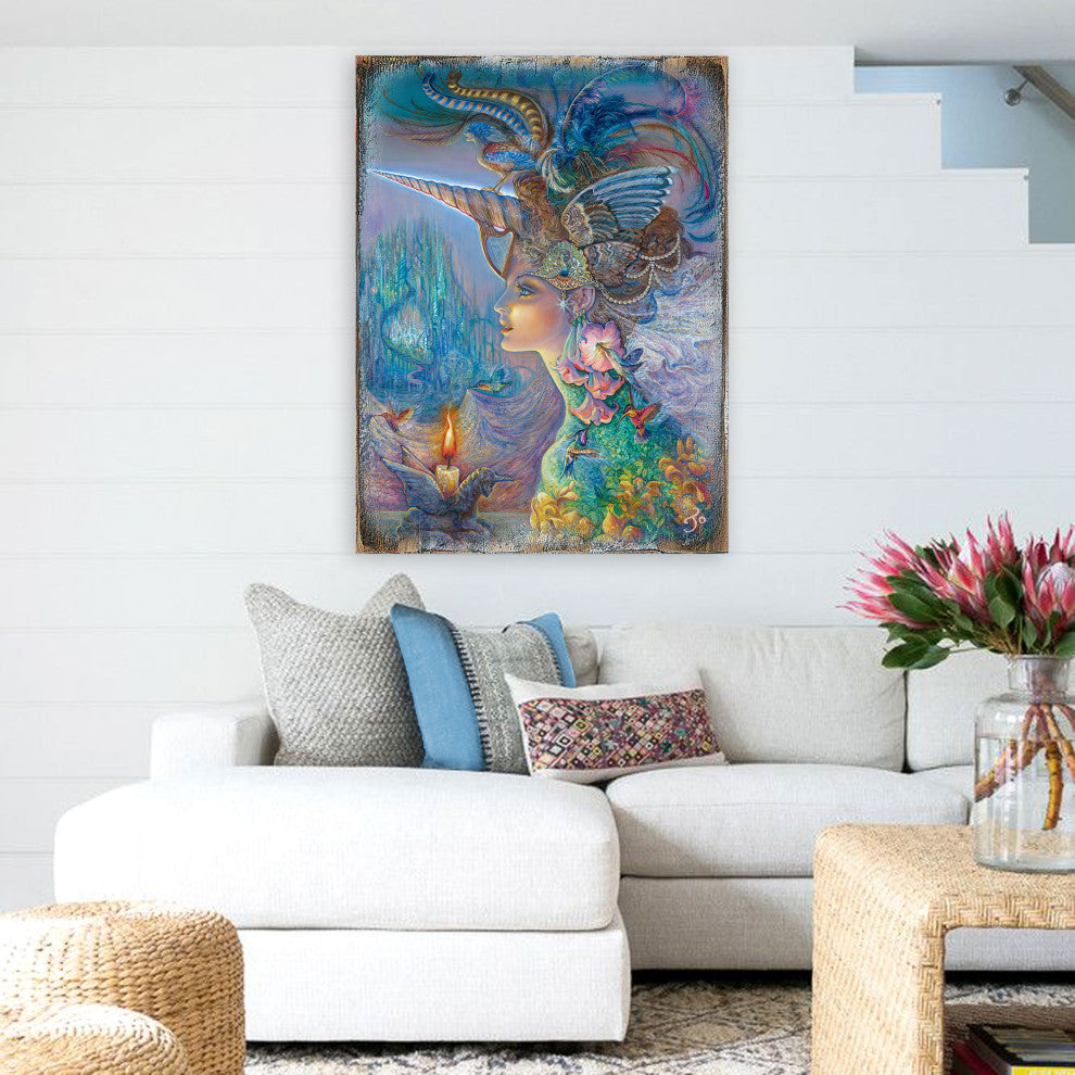 My Lady Unicorn Wall and Table Top Wooden Decor, 18x12