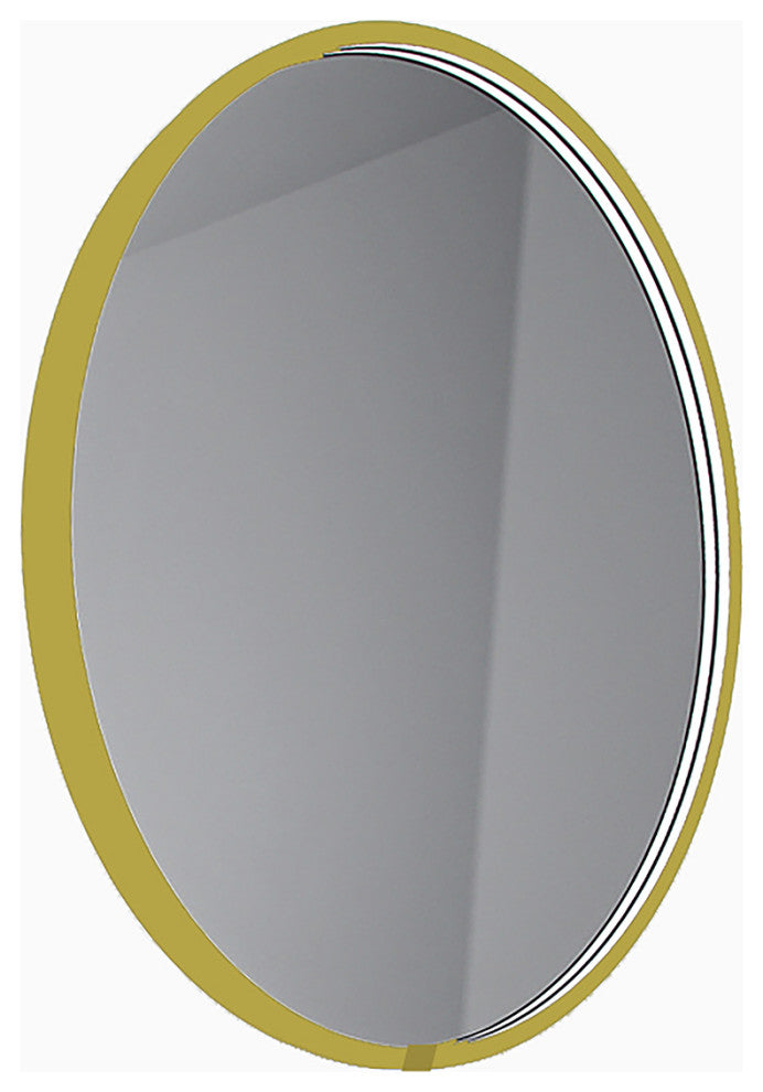 Solstice Round Wall LED Mirror, Gold
