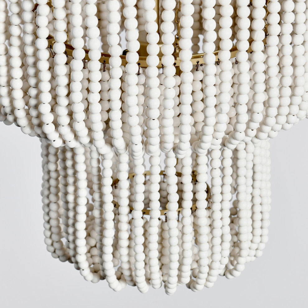 Amanda White Beaded Chandelier