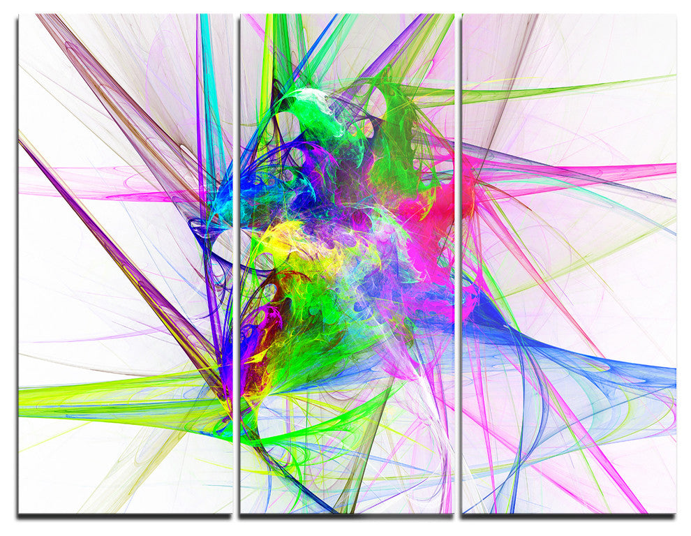 "Glowing Ball of Smoke" Digital Metal Wall Art, 3 Panels, 36"x28"