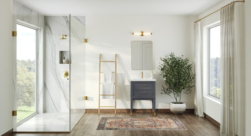 The Sintra Bathroom Vanity, Gray, 24", Single Sink, Freestanding