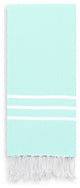 Alara Turkish Pestemal Hand Towel, Soft Aqua/White Stripes, 38"x23"