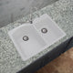 Aversa 33" silQ Granite Double Bowl Kitchen Sink with 1 Center Hole in White