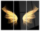 "Hell Gold Wings" Digital Metal Wall Art, 3 Panels, 36"x28"