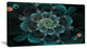 "Full Bloom Fractal Flower in Blue" Flower Canvas Wall Art, 40"x20"