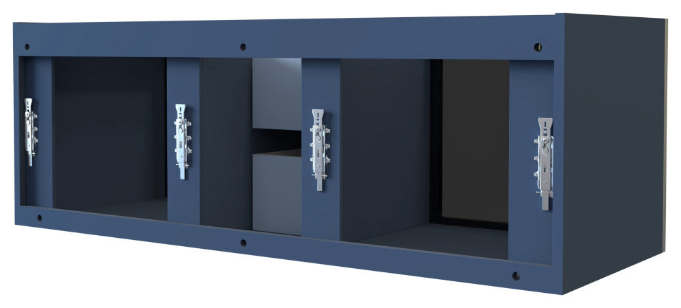 CastelloUSA Solaria Glass Facade Floating Vanity, 60", No Top, Base Only