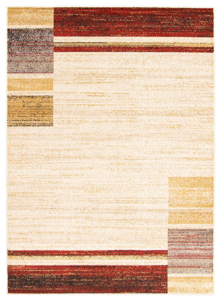 Ayla eCarpetGallery Area Rug, Ivory-Red, 5'3"x7'3"