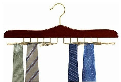 Wooden Tie Hanger, Walnut and Brass