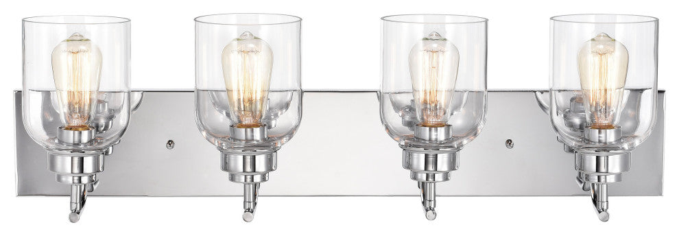 CHLOE Lighting THIERRY Transitional 4-Light Chrome Bath Fixture 30 " Wide