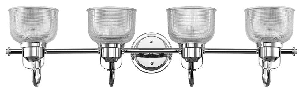 Lucie 4-Light Chrome Finish Bath Vanity Wall Fixture Clear Glass 34"