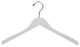 White Rubberized Wooden Top Hangers With Notches, Box of 100