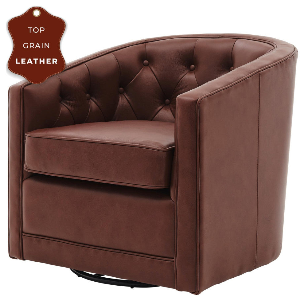 Walsh Swivel Accent Arm Chair, Garrett Brown