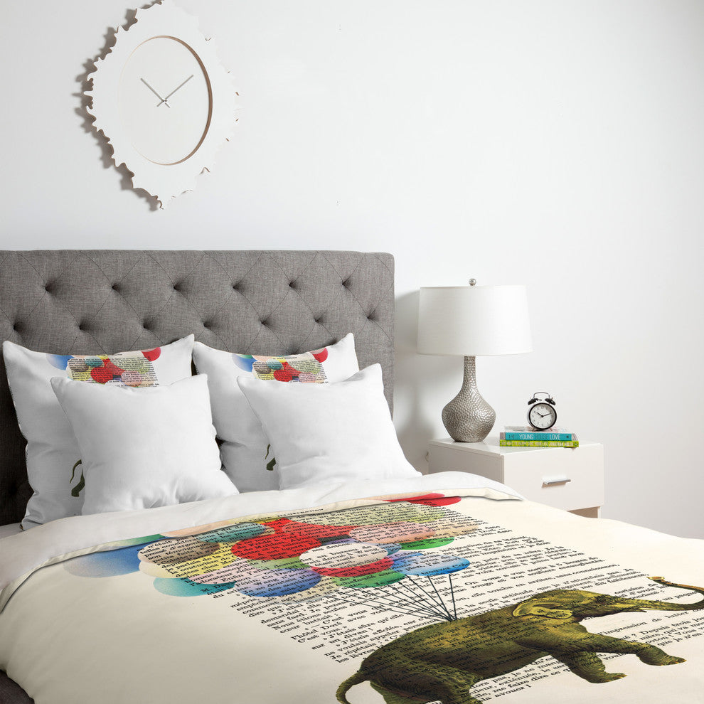 Deny Designs Coco De Paris Flying Elephant Lightweight Duvet Cover