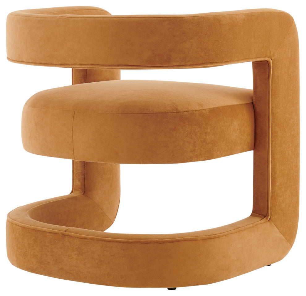 Althea Velvet Accent Arm Chair in Dainty Caramel