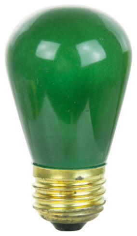 Sunlite 11 Watt S14 Colored Sign, Medium Base, Ceramic Green, 12 Pack