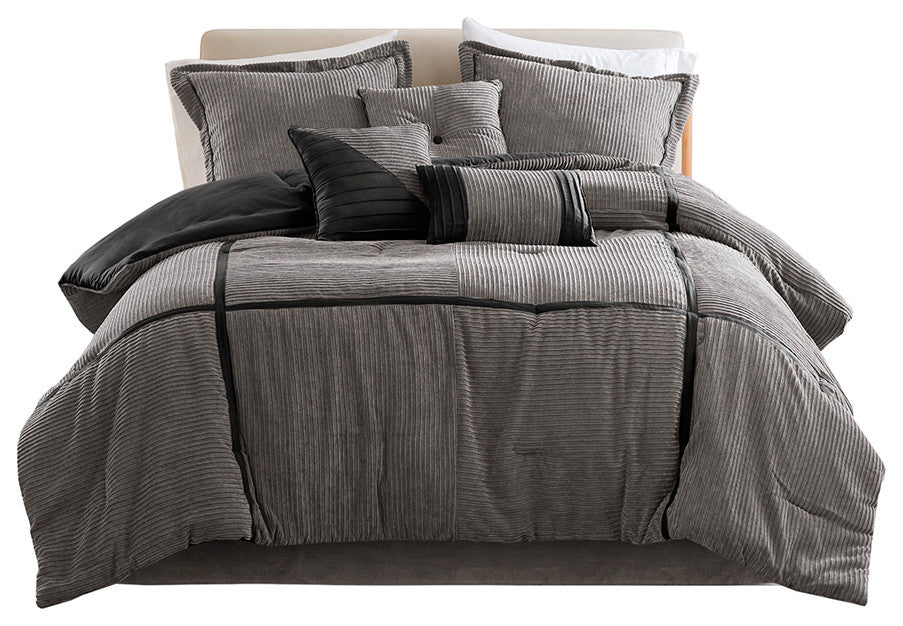 Madison Park Dallas 7 Piece Micro Corduroy Comforter Set