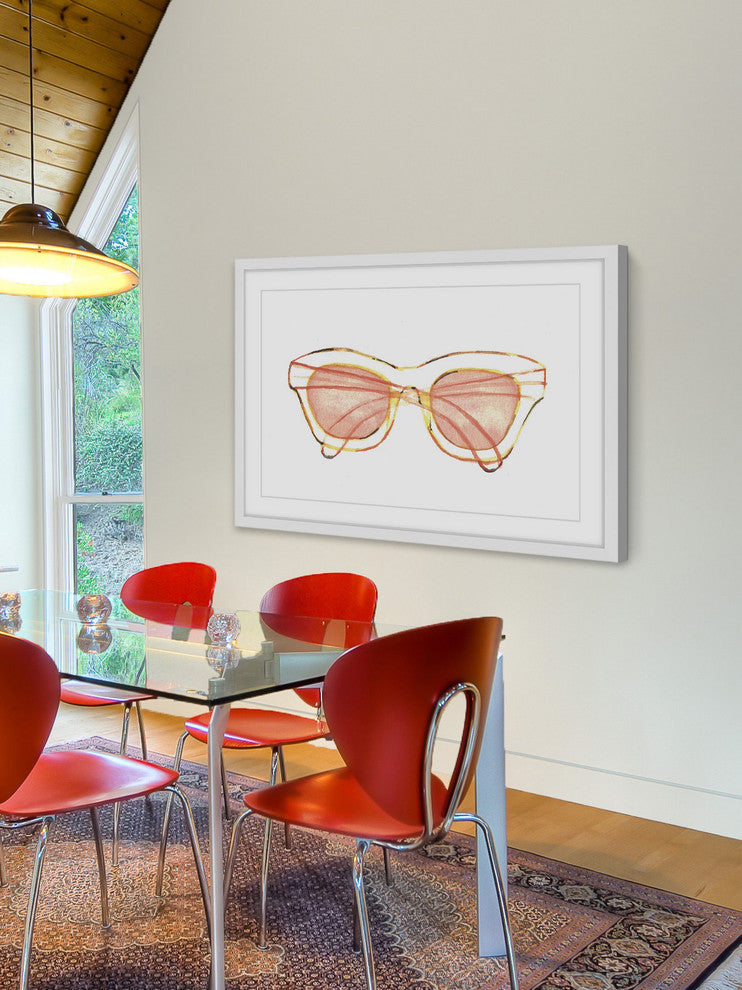 Marmont Hill, "Peach Sunglasses" by Christine Lindstrom Framed Painting, 18x12
