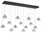 Iissa 14L 72" Gold-Black Smoke Chandelier