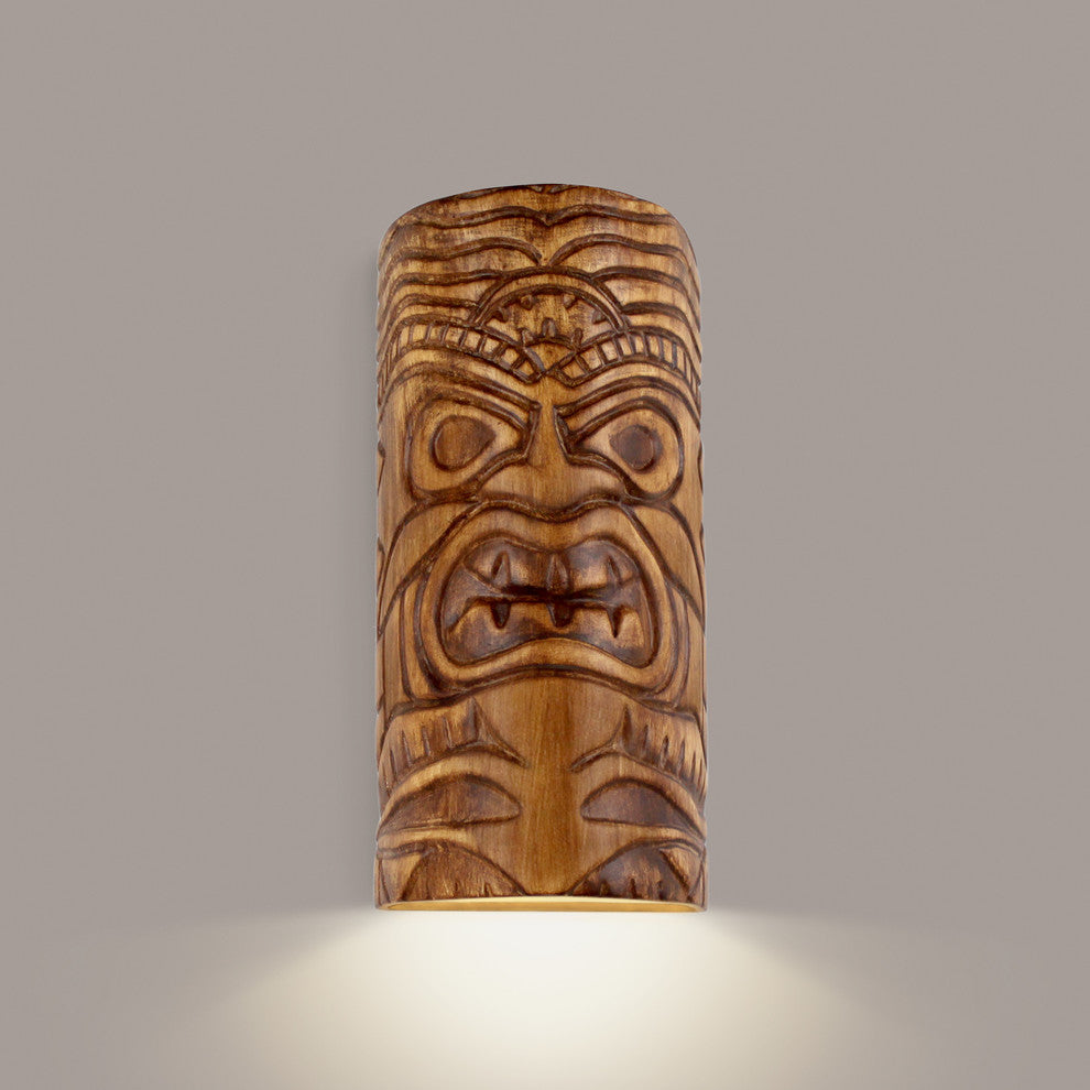 Tiki Downlight Wall Sconce, Amber Palm, Incandescent, Wet Location