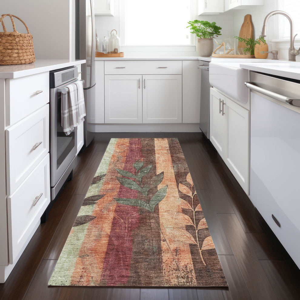 Machine Washable Indoor/Outdoor Chantille ACN1871 Clay 2'3" x 7'6" Runner Rug