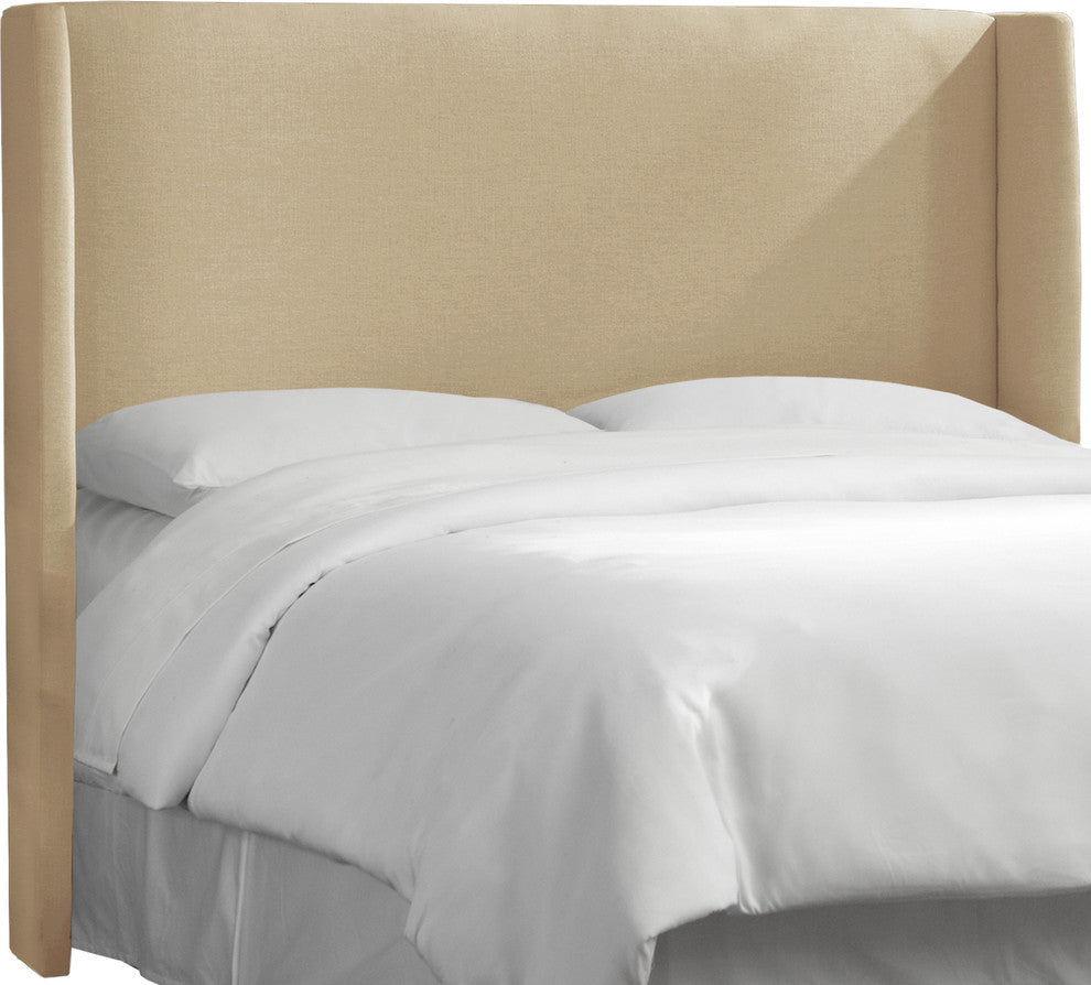 Maxwell Wingback Headboard, Linen Linen, King