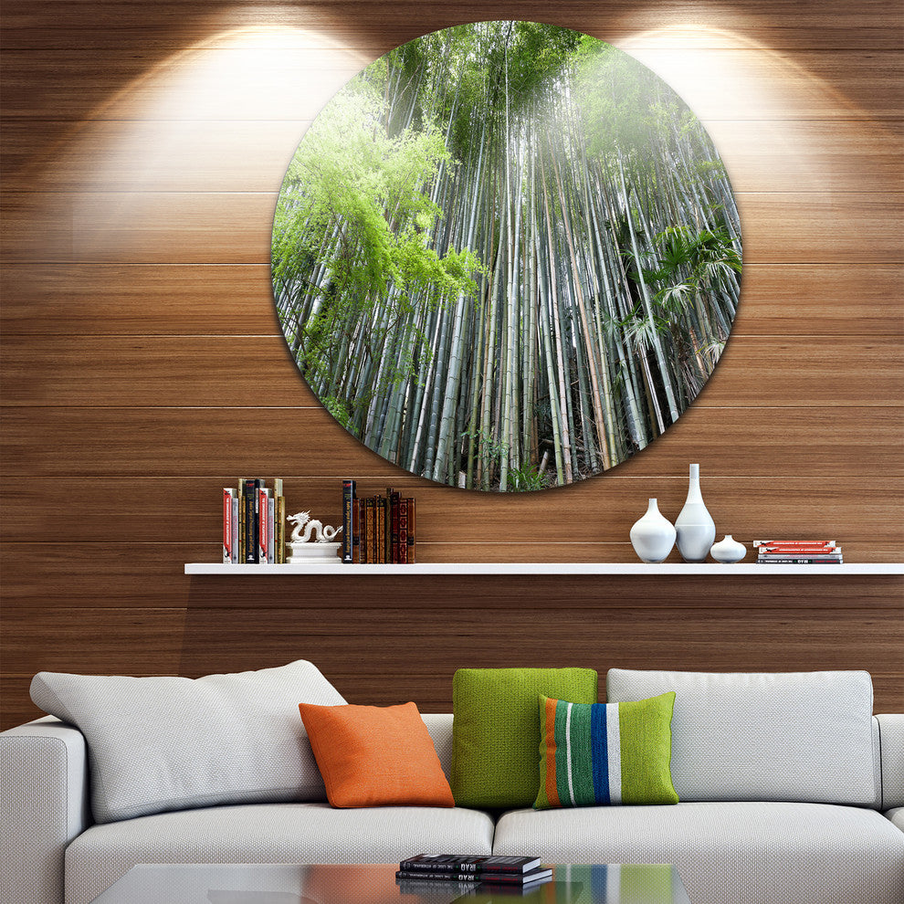 Dense Bamboo Forest Of Japan, Forest Disc Metal Artwork, 36"