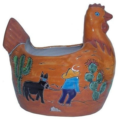 Desert Chicken Talavera Ceramic Planter