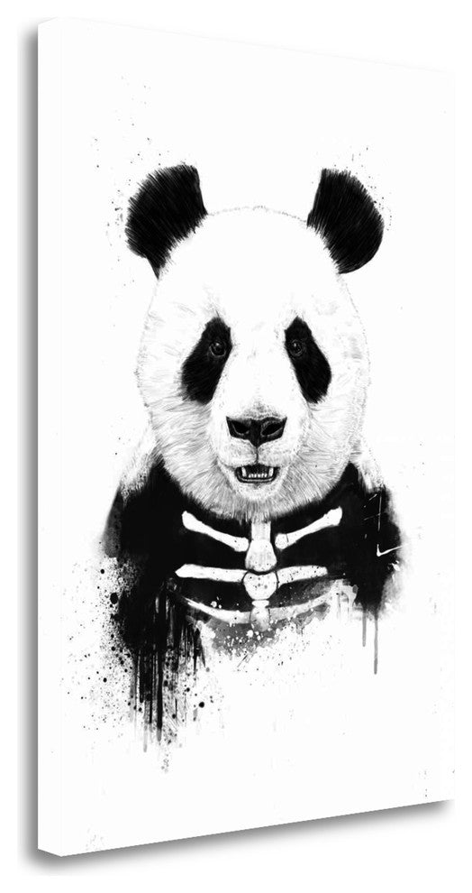 "Zombie Panda" By Balazs Solti,Ready to Hang Giclee Print on Gallery Wrap Canvas