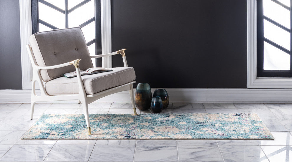 Unique Loom Light Blue Seashell Positano 2' 2x6' 7 Runner Rug