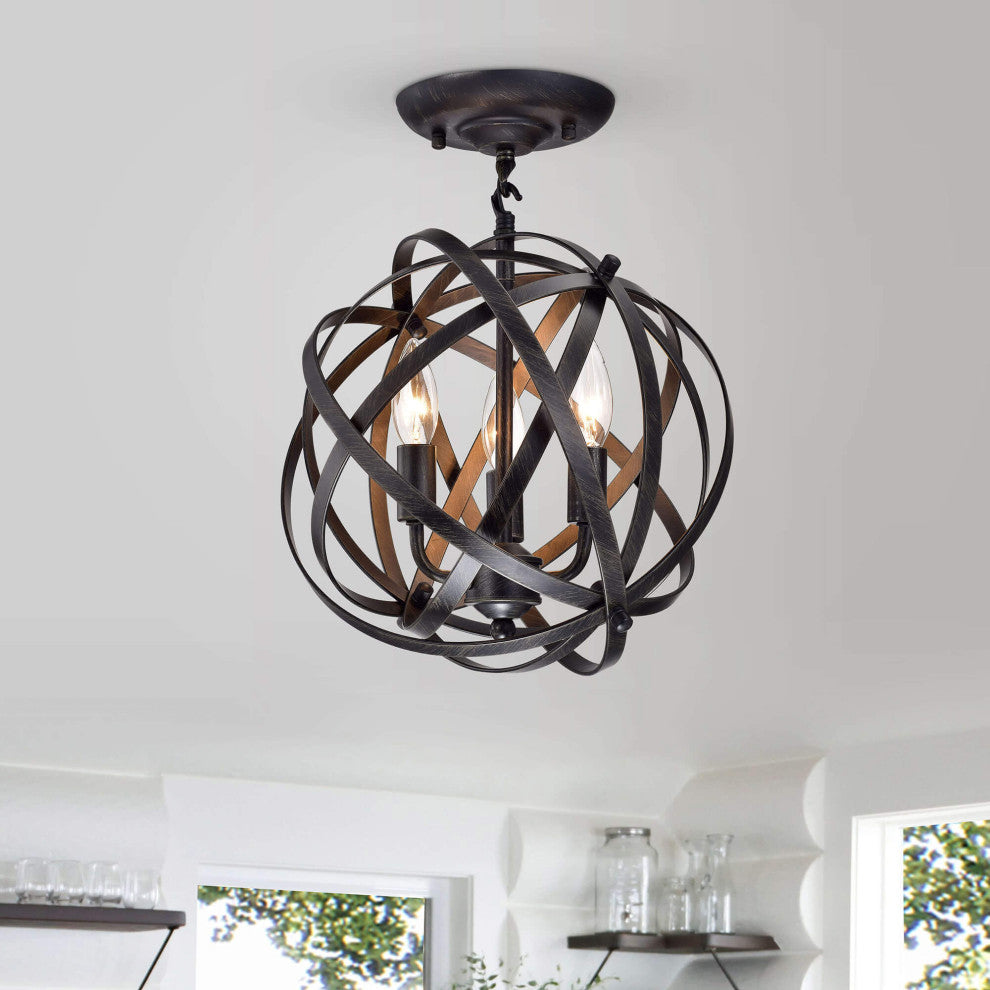 Small-version Chloe 3-Light Globe Flush Mount