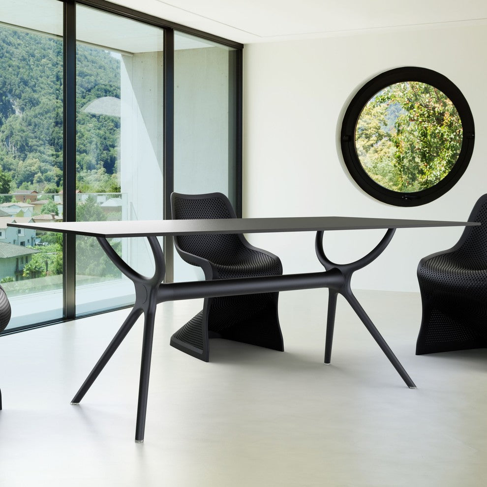 Compamia Air Rectangle Dining Table, 71", Black