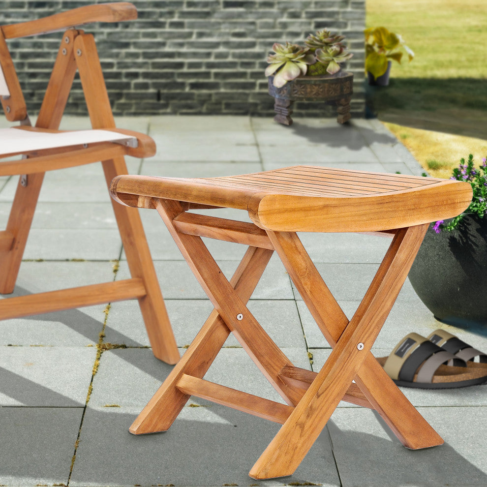 Teak Wood Italy Footstool / Side Table, made from A-Grade Teak Wood