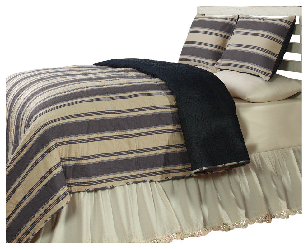Alden Gray Quilt Set, Queen