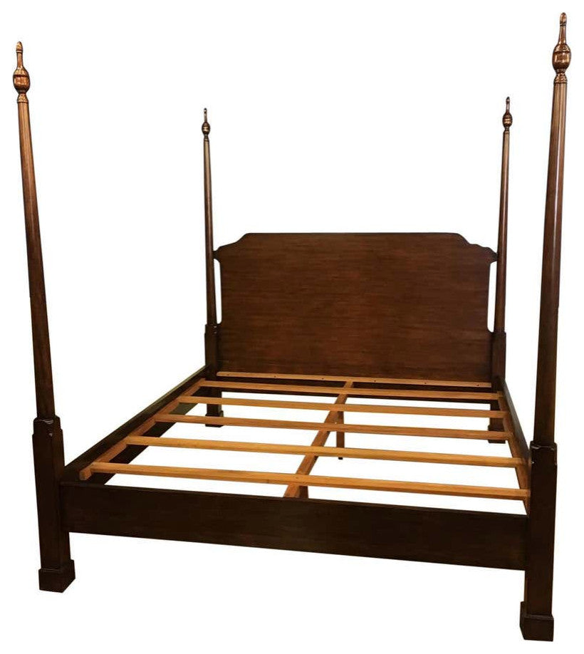 King Size Mahogany Pencil Post Bed by Leighton Hall