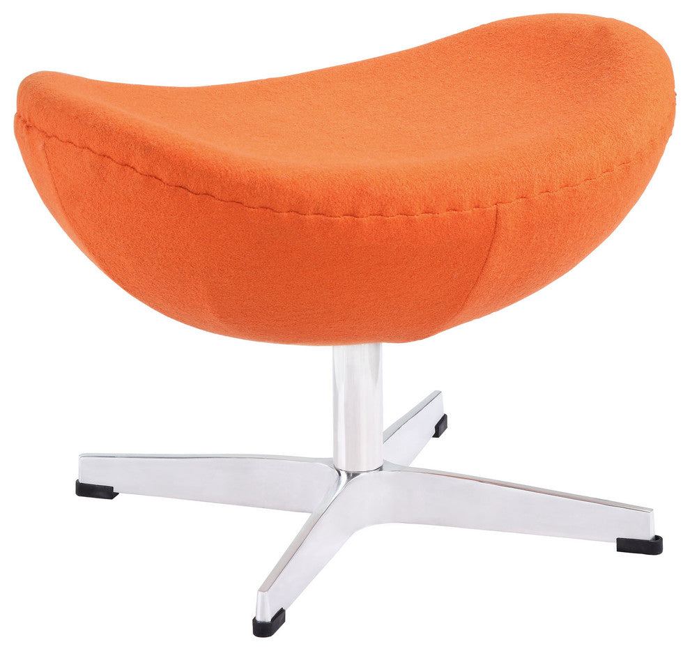Modern Contemporary Living Room Wool Ottoman Orange