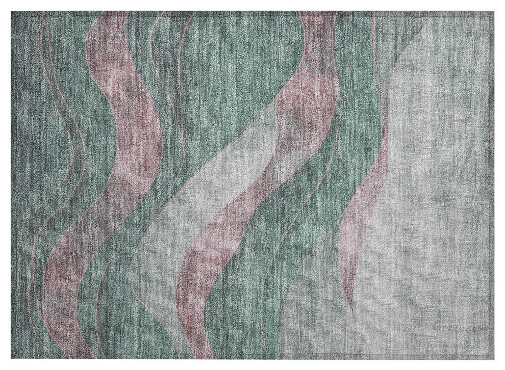 Machine Washable Indoor/Outdoor Chantille ACN1892 Sage 1'8" x 2'6" Rug