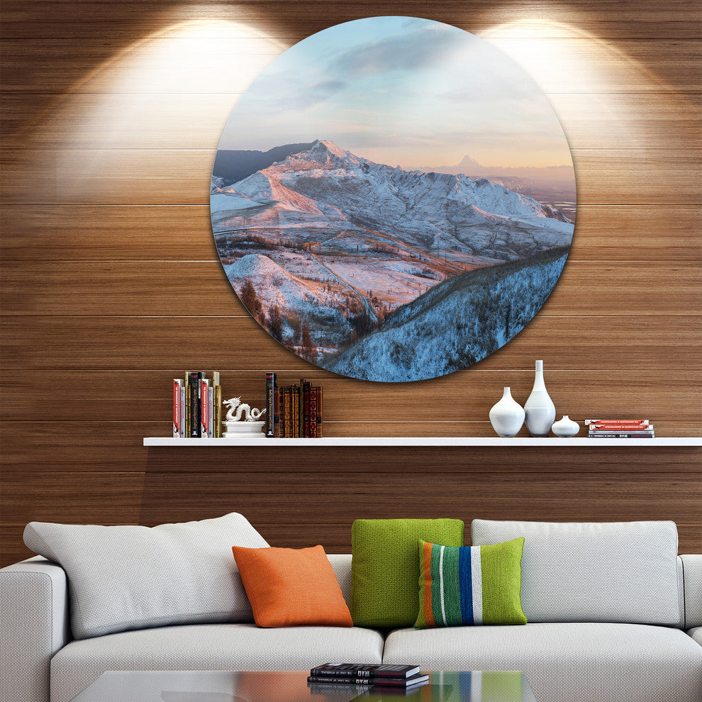 View From Mount Strizhament, Landscape Round Wall Art, 23"