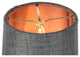 5"x6"x5" Parchment GoldLined Drum Lampshade, Granite Gray
