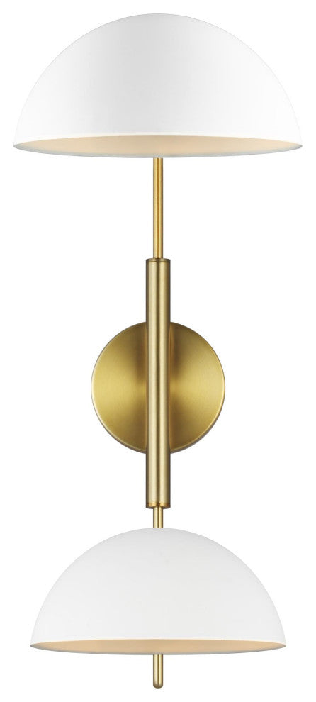 Jane Double Task Sconce, Matte White