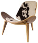 Artemis Lounge Chair by Nuevo Living, American Walnut Frame, Cowhide Pads